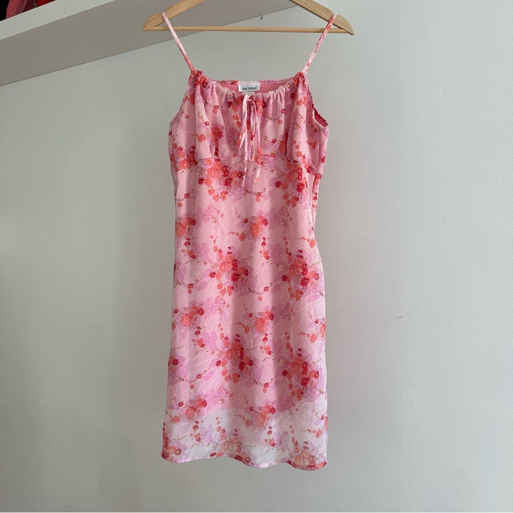 Pink Floral Y2K Dress